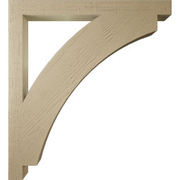 Ekena Millwork - BKTUR035X40X44THR05RCPR - Timberthane Faux Wood Thorton Style Bracket, Block Ends, 3 1/2"W x 40"D x 44"H, Primed Tan