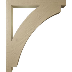 Ekena Millwork - BKTUR035X40X48THR05RCPR - Timberthane Faux Wood Thorton Style Bracket, Block Ends, 3 1/2"W x 40"D x 48"H, Primed Tan