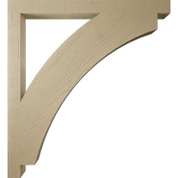 Ekena Millwork - BKTUR035X44X48THR05RCPR - Timberthane Faux Wood Thorton Style Bracket, Block Ends, 3 1/2"W x 44"D x 48"H, Primed Tan