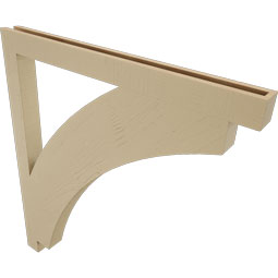 Ekena Millwork - BKTUR035X44X48THR05RCPR - Timberthane Faux Wood Thorton Style Bracket, Block Ends, 3 1/2"W x 44"D x 48"H, Primed Tan