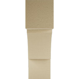 Ekena Millwork - BKTUR055X18X18THR05RCPR - Timberthane Faux Wood Thorton Style Bracket, Block Ends, 5 1/2"W x 18"D x 18"H, Primed Tan