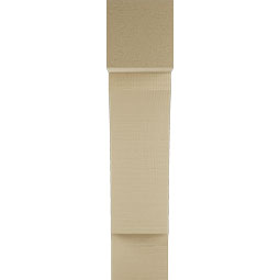 Ekena Millwork - BKTUR055X18X26THR05RCPR - Timberthane Faux Wood Thorton Style Bracket, Block Ends, 5 1/2"W x 18"D x 26"H, Primed Tan