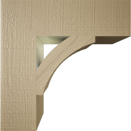 Ekena Millwork - BKTUR055X20X20THR05RCPR - Timberthane Faux Wood Thorton Style Bracket, Block Ends, 5 1/2"W x 20"D x 20"H, Primed Tan