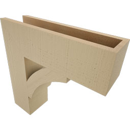 Ekena Millwork - BKTUR055X20X20THR05RCPR - Timberthane Faux Wood Thorton Style Bracket, Block Ends, 5 1/2"W x 20"D x 20"H, Primed Tan