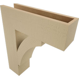 Ekena Millwork - BKTUR055X20X24THR05RCPR - Timberthane Faux Wood Thorton Style Bracket, Block Ends, 5 1/2"W x 20"D x 24"H, Primed Tan