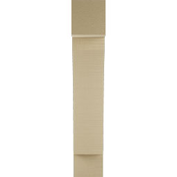 Ekena Millwork - BKTUR055X20X32THR05RCPR - Timberthane Faux Wood Thorton Style Bracket, Block Ends, 5 1/2"W x 20"D x 32"H, Primed Tan