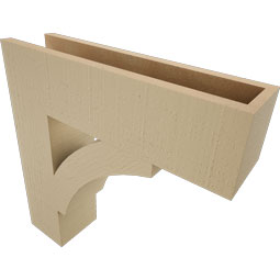 Ekena Millwork - BKTUR055X22X22THR05RCPR - Timberthane Faux Wood Thorton Style Bracket, Block Ends, 5 1/2"W x 22"D x 22"H, Primed Tan