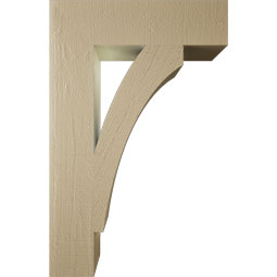 Ekena Millwork - BKTUR055X22X34THR05RCPR - Timberthane Faux Wood Thorton Style Bracket, Block Ends, 5 1/2"W x 22"D x 34"H, Primed Tan