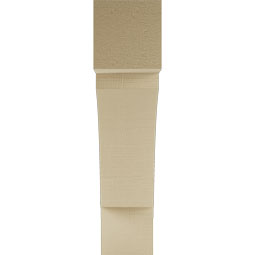 Ekena Millwork - BKTUR055X24X24THR05RCPR - Timberthane Faux Wood Thorton Style Bracket, Block Ends, 5 1/2"W x 24"D x 24"H, Primed Tan