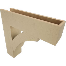Ekena Millwork - BKTUR055X24X24THR05RCPR - Timberthane Faux Wood Thorton Style Bracket, Block Ends, 5 1/2"W x 24"D x 24"H, Primed Tan