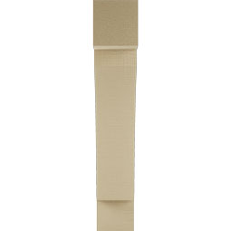 Ekena Millwork - BKTUR055X24X32THR05RCPR - Timberthane Faux Wood Thorton Style Bracket, Block Ends, 5 1/2"W x 24"D x 32"H, Primed Tan
