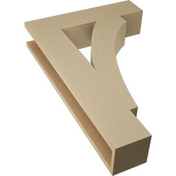 Ekena Millwork - BKTUR055X24X36THR05RCPR - Timberthane Faux Wood Thorton Style Bracket, Block Ends, 5 1/2"W x 24"D x 36"H, Primed Tan