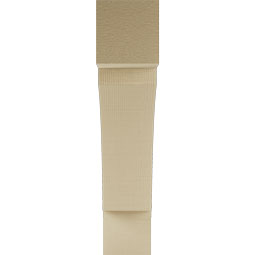 Ekena Millwork - BKTUR055X26X26THR05RCPR - Timberthane Faux Wood Thorton Style Bracket, Block Ends, 5 1/2"W x 26"D x 26"H, Primed Tan