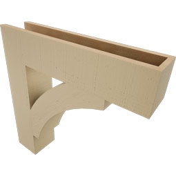 Ekena Millwork - BKTUR055X26X26THR05RCPR - Timberthane Faux Wood Thorton Style Bracket, Block Ends, 5 1/2"W x 26"D x 26"H, Primed Tan