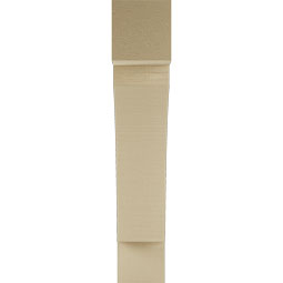 Ekena Millwork - BKTUR055X26X30THR05RCPR - Timberthane Faux Wood Thorton Style Bracket, Block Ends, 5 1/2"W x 26"D x 30"H, Primed Tan