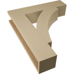 Ekena Millwork - BKTUR055X26X30THR05RCPR - Timberthane Faux Wood Thorton Style Bracket, Block Ends, 5 1/2"W x 26"D x 30"H, Primed Tan