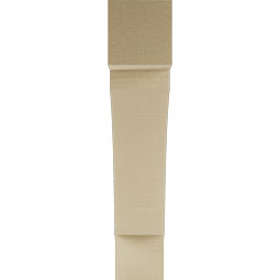 Ekena Millwork - BKTUR055X28X28THR05RCPR - Timberthane Faux Wood Thorton Style Bracket, Block Ends, 5 1/2"W x 28"D x 28"H, Primed Tan