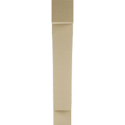 Ekena Millwork - BKTUR055X28X36THR05RCPR - Timberthane Faux Wood Thorton Style Bracket, Block Ends, 5 1/2"W x 28"D x 36"H, Primed Tan