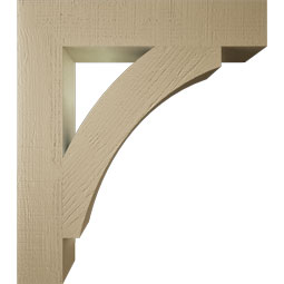 Ekena Millwork - BKTUR055X30X34THR05RCPR - Timberthane Faux Wood Thorton Style Bracket, Block Ends, 5 1/2"W x 30"D x 34"H, Primed Tan