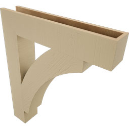 Ekena Millwork - BKTUR055X30X36THR05RCPR - Timberthane Faux Wood Thorton Style Bracket, Block Ends, 5 1/2"W x 30"D x 36"H, Primed Tan