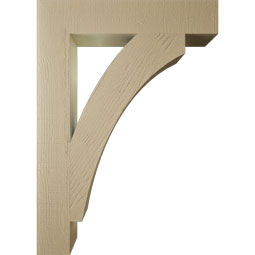 Ekena Millwork - BKTUR055X30X42THR05RCPR - Timberthane Faux Wood Thorton Style Bracket, Block Ends, 5 1/2"W x 30"D x 42"H, Primed Tan