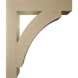 Ekena Millwork - BKTUR055X34X40THR05RCPR - Timberthane Faux Wood Thorton Style Bracket, Block Ends, 5 1/2"W x 34"D x 40"H, Primed Tan