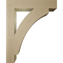 Ekena Millwork - BKTUR055X34X42THR05RCPR - Timberthane Faux Wood Thorton Style Bracket, Block Ends, 5 1/2"W x 34"D x 42"H, Primed Tan