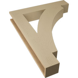 Ekena Millwork - BKTUR055X34X42THR05RCPR - Timberthane Faux Wood Thorton Style Bracket, Block Ends, 5 1/2"W x 34"D x 42"H, Primed Tan