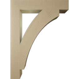 Ekena Millwork - BKTUR055X34X46THR05RCPR - Timberthane Faux Wood Thorton Style Bracket, Block Ends, 5 1/2"W x 34"D x 46"H, Primed Tan