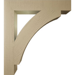 Ekena Millwork - BKTUR055X36X40THR05RCPR - Timberthane Faux Wood Thorton Style Bracket, Block Ends, 5 1/2"W x 36"D x 40"H, Primed Tan