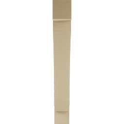 Ekena Millwork - BKTUR055X36X42THR05RCPR - Timberthane Faux Wood Thorton Style Bracket, Block Ends, 5 1/2"W x 36"D x 42"H, Primed Tan