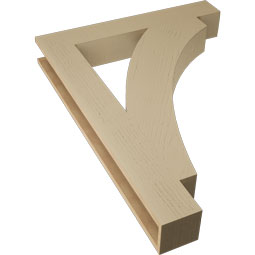 Ekena Millwork - BKTUR055X36X48THR05RCPR - Timberthane Faux Wood Thorton Style Bracket, Block Ends, 5 1/2"W x 36"D x 48"H, Primed Tan