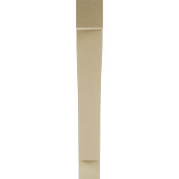 Ekena Millwork - BKTUR055X38X42THR05RCPR - Timberthane Faux Wood Thorton Style Bracket, Block Ends, 5 1/2"W x 38"D x 42"H, Primed Tan