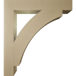 Ekena Millwork - BKTUR055X38X42THR05RCPR - Timberthane Faux Wood Thorton Style Bracket, Block Ends, 5 1/2"W x 38"D x 42"H, Primed Tan