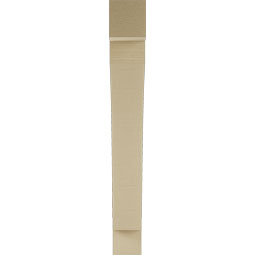 Ekena Millwork - BKTUR055X38X44THR05RCPR - Timberthane Faux Wood Thorton Style Bracket, Block Ends, 5 1/2"W x 38"D x 44"H, Primed Tan