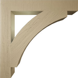 Ekena Millwork - BKTUR055X40X40THR05RCPR - Timberthane Faux Wood Thorton Style Bracket, Block Ends, 5 1/2"W x 40"D x 40"H, Primed Tan