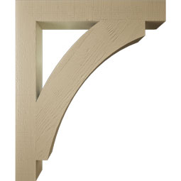Ekena Millwork - BKTUR055X40X48THR05RCPR - Timberthane Faux Wood Thorton Style Bracket, Block Ends, 5 1/2"W x 40"D x 48"H, Primed Tan