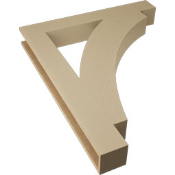Ekena Millwork - BKTUR055X40X48THR05RCPR - Timberthane Faux Wood Thorton Style Bracket, Block Ends, 5 1/2"W x 40"D x 48"H, Primed Tan