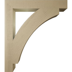 Ekena Millwork - BKTUR055X42X48THR05RCPR - Timberthane Faux Wood Thorton Style Bracket, Block Ends, 5 1/2"W x 42"D x 48"H, Primed Tan