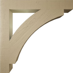 Ekena Millwork - BKTUR055X44X44THR05RCPR - Timberthane Faux Wood Thorton Style Bracket, Block Ends, 5 1/2"W x 44"D x 44"H, Primed Tan