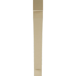 Ekena Millwork - BKTUR055X44X48THR05RCPR - Timberthane Faux Wood Thorton Style Bracket, Block Ends, 5 1/2"W x 44"D x 48"H, Primed Tan