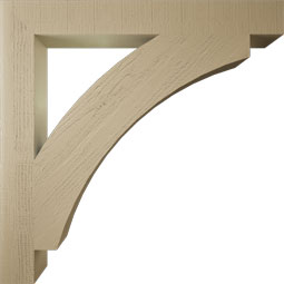 Ekena Millwork - BKTUR055X46X46THR05RCPR - Timberthane Faux Wood Thorton Style Bracket, Block Ends, 5 1/2"W x 46"D x 46"H, Primed Tan