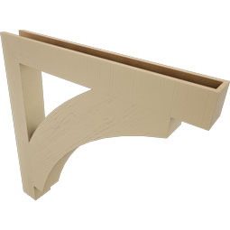 Ekena Millwork - BKTUR055X46X46THR05RCPR - Timberthane Faux Wood Thorton Style Bracket, Block Ends, 5 1/2"W x 46"D x 46"H, Primed Tan