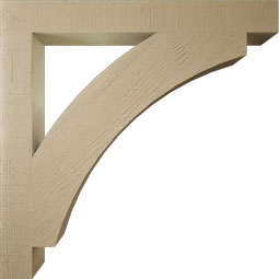 Ekena Millwork - BKTUR055X48X48THR05RCPR - Timberthane Faux Wood Thorton Style Bracket, Block Ends, 5 1/2"W x 48"D x 48"H, Primed Tan