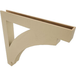 Ekena Millwork - BKTUR055X48X48THR05RCPR - Timberthane Faux Wood Thorton Style Bracket, Block Ends, 5 1/2"W x 48"D x 48"H, Primed Tan