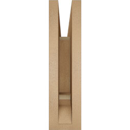 Ekena Millwork - BKTUR035X14X14OLY01RCPR - Timberthane Faux Wood Olympic Style Bracket, Traditional Ends, 3 1/2"W x 14"D x 14"H, Primed Tan