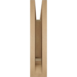 Ekena Millwork - BKTUR035X16X16OLY01RCPR - Timberthane Faux Wood Olympic Style Bracket, Traditional Ends, 3 1/2"W x 16"D x 16"H, Primed Tan