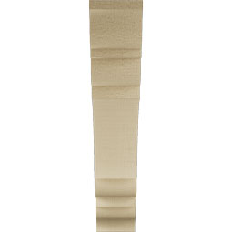 Ekena Millwork - BKTUR035X18X18OLY01RCPR - Timberthane Faux Wood Olympic Style Bracket, Traditional Ends, 3 1/2"W x 18"D x 18"H, Primed Tan