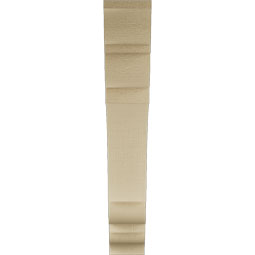 Ekena Millwork - BKTUR035X22X22OLY01RCPR - Timberthane Faux Wood Olympic Style Bracket, Traditional Ends, 3 1/2"W x 22"D x 22"H, Primed Tan