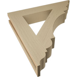 Ekena Millwork - BKTUR035X22X22OLY01RCPR - Timberthane Faux Wood Olympic Style Bracket, Traditional Ends, 3 1/2"W x 22"D x 22"H, Primed Tan